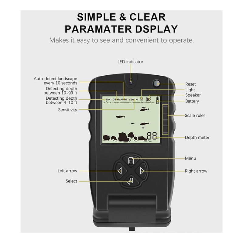 New Portable Fish Finder, Ice  - Fishing Depth Finder のレビューと価格