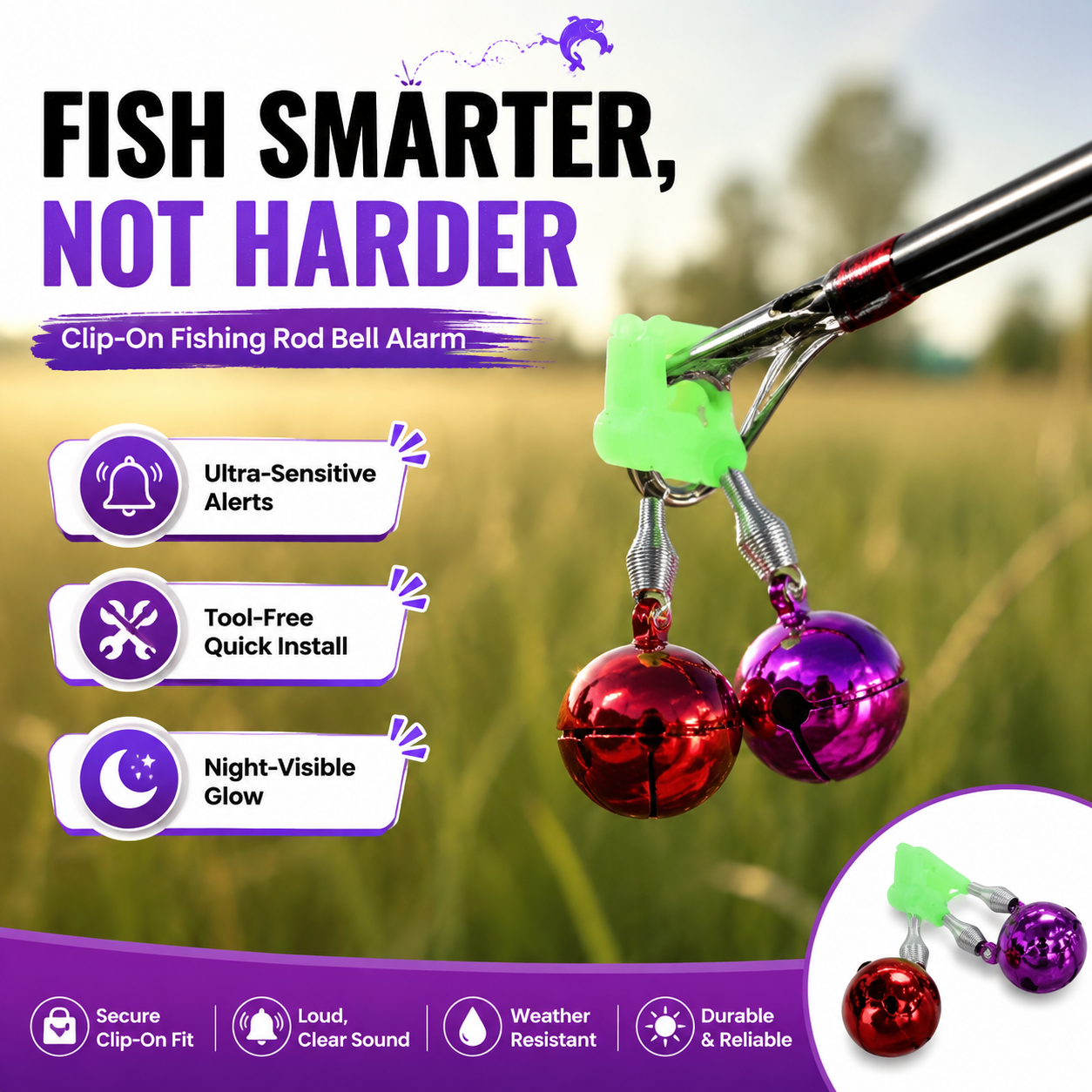 Fishing Bite Alarm Bell Metal  - Bite Indicator のレビューと価格
