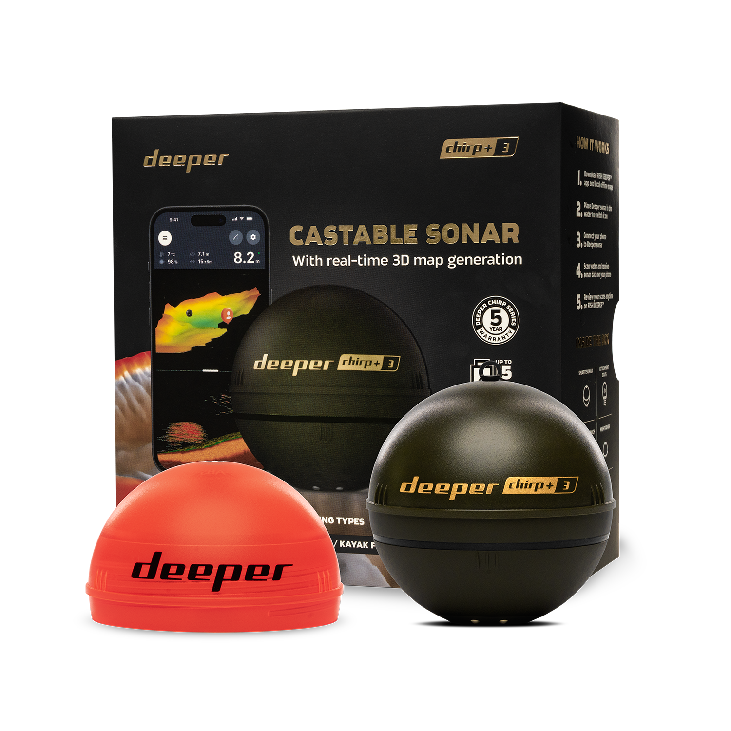 Deeper Smart Sonar Chirp+3 Fis - Fishing Depth Finder のレビューと価格