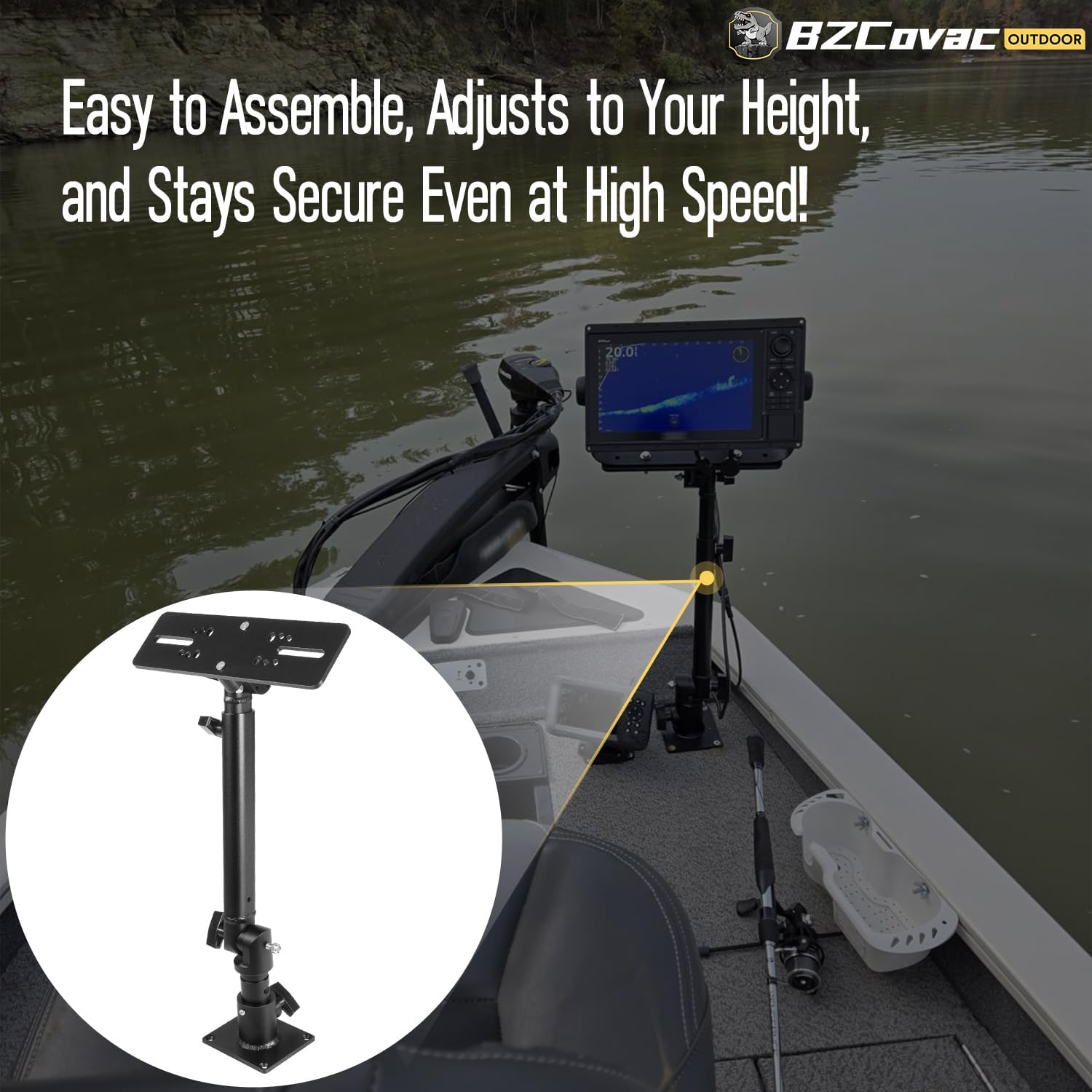 Marine Anodized Aluminum Monit - Fish Finder Mount のレビューと価格