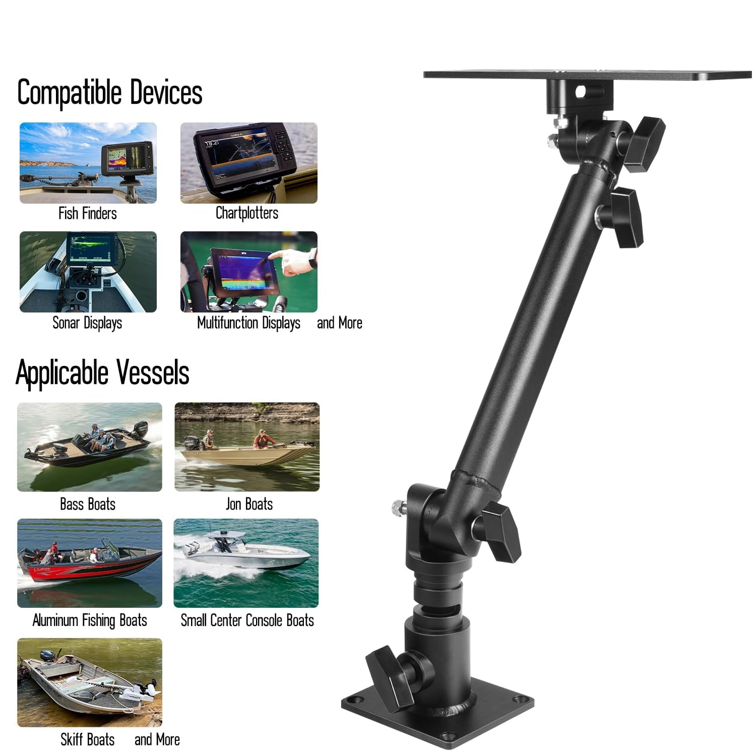 Marine Anodized Aluminum Monit - Fish Finder Mount のレビューと価格