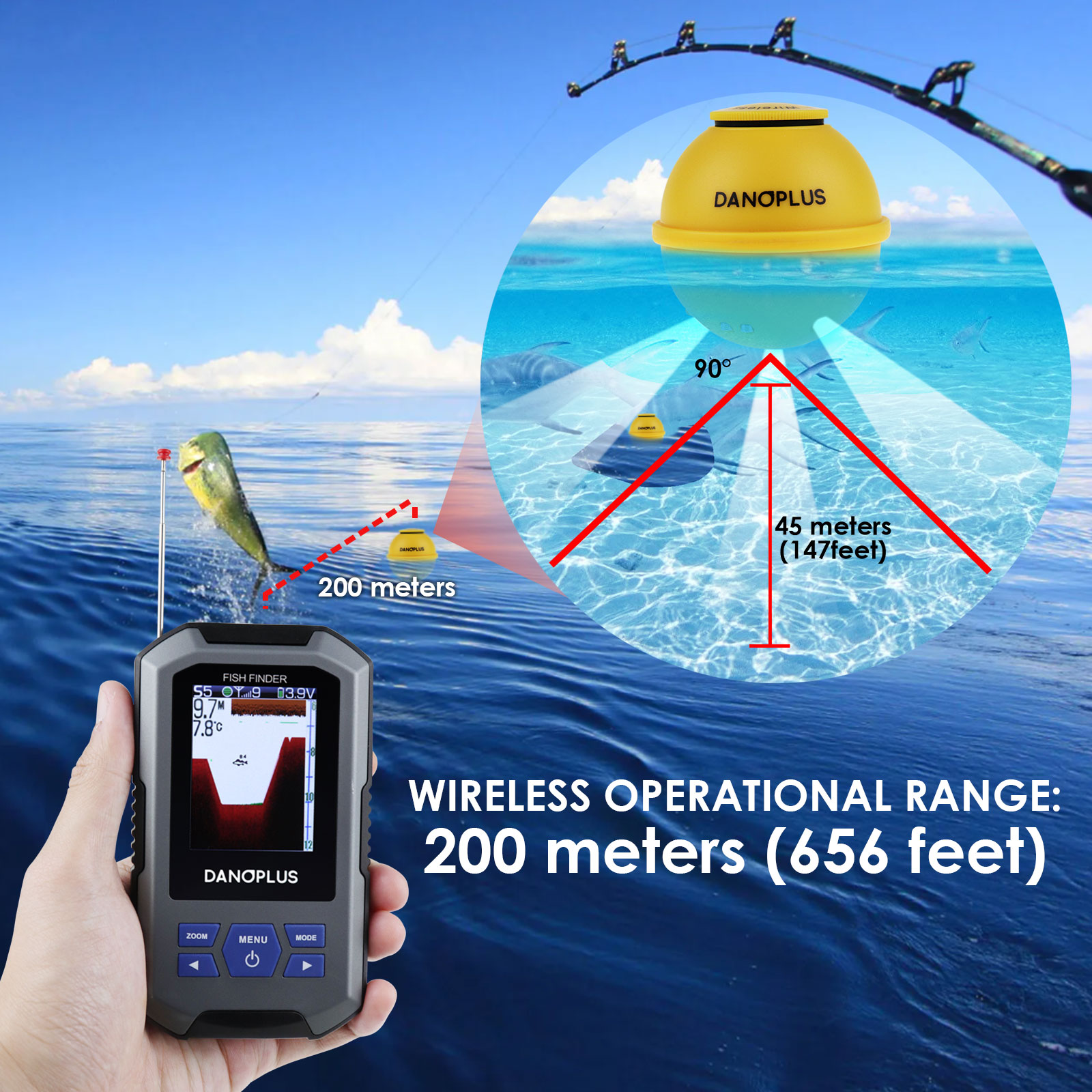 Fish Finder Wireless Sonar Sen - Fish Finder のレビューと価格