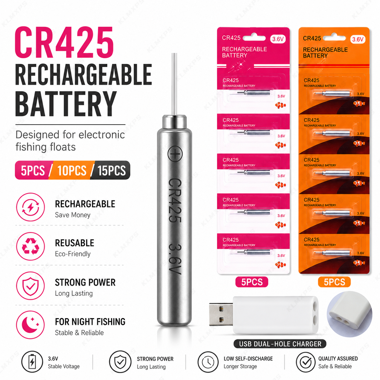 CR425 Rechargeable Battery for - Fish Finder Charger のレビューと価格