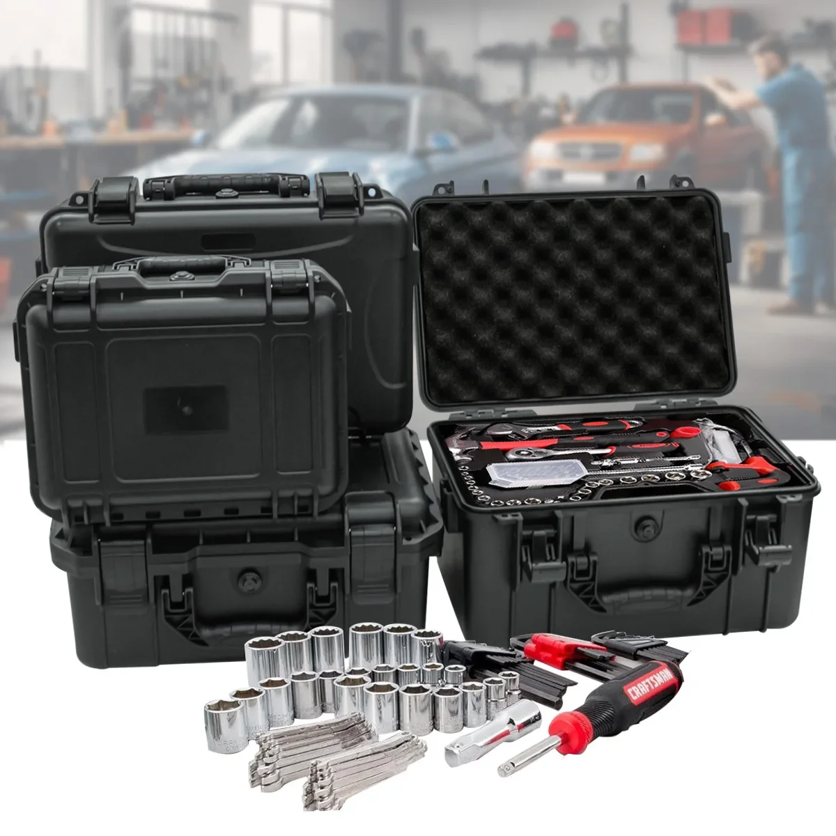 1 portable toolbox with pre cu - Fish Finder Case のレビューと価格