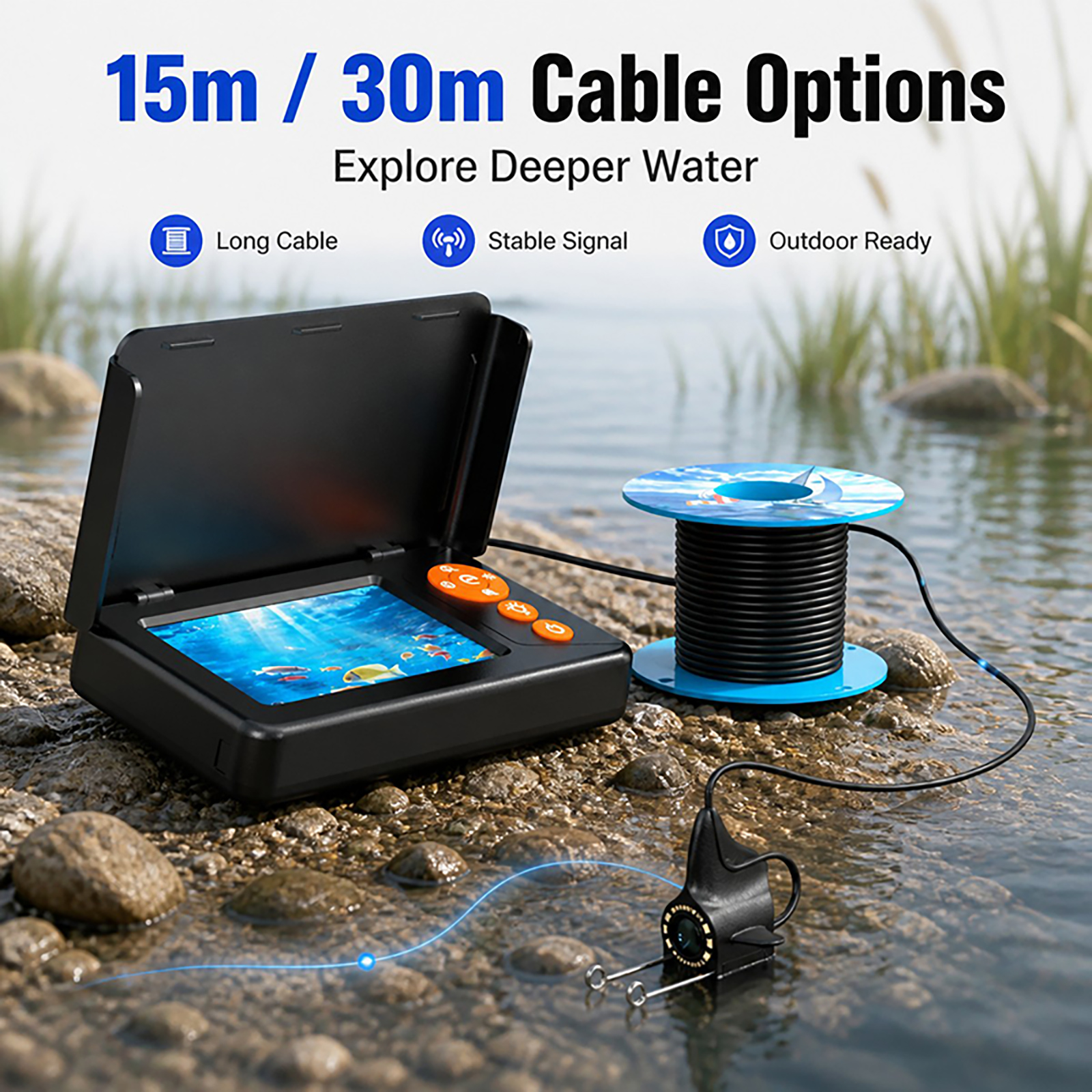 1080P HD Underwater Camera Fis - Fishing Depth Finder のレビューと価格