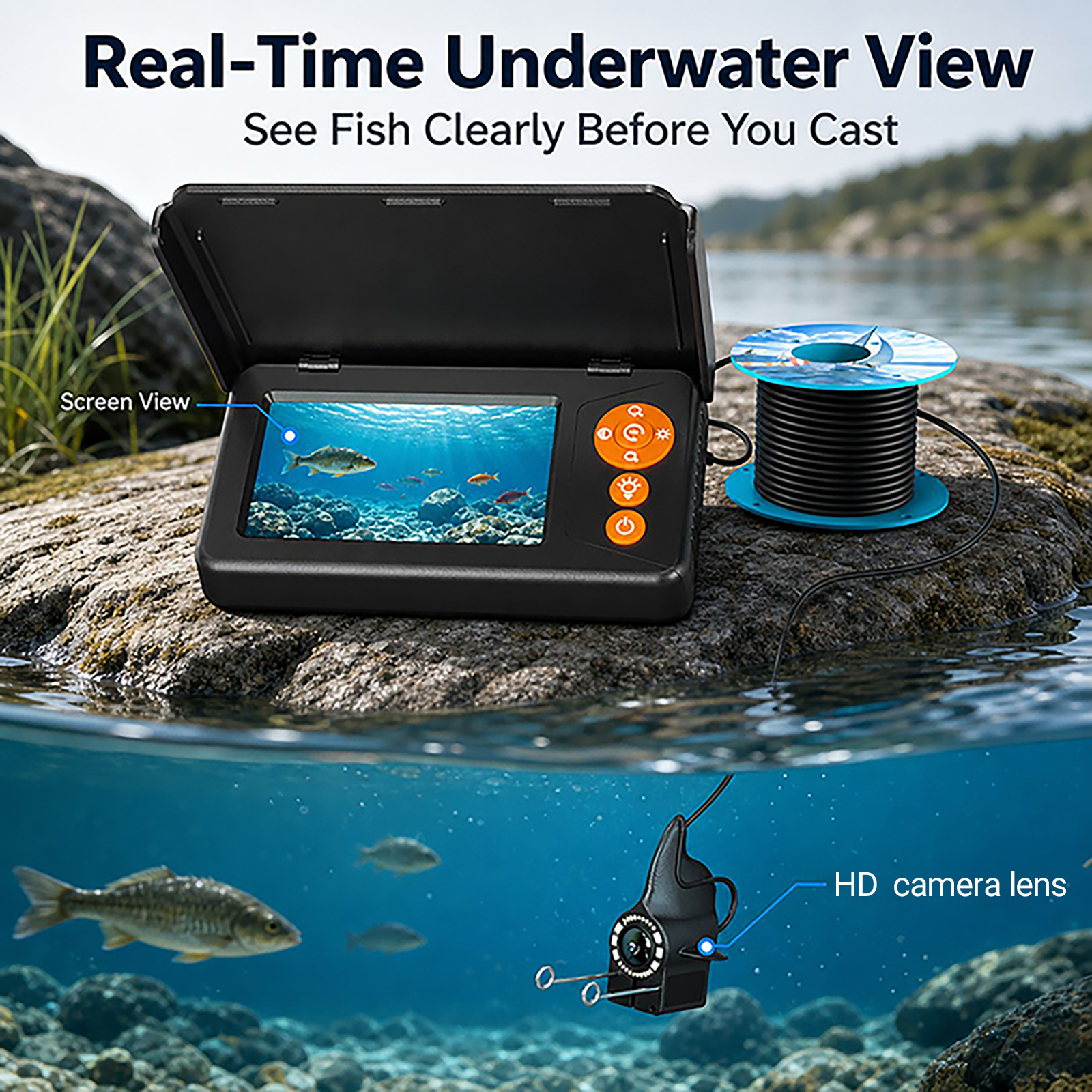 1080P HD Underwater Camera Fis - Fishing Depth Finder のレビューと価格