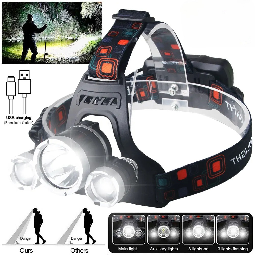 High Power LED Headlamp 18650  - Fish Finder Battery のレビューと価格