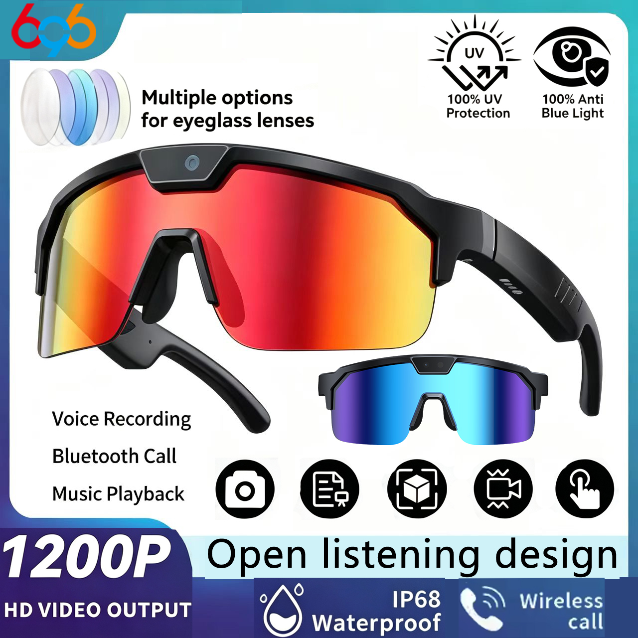 AI Smart Cycling Glasses Men W - Fishing Camera のレビューと価格