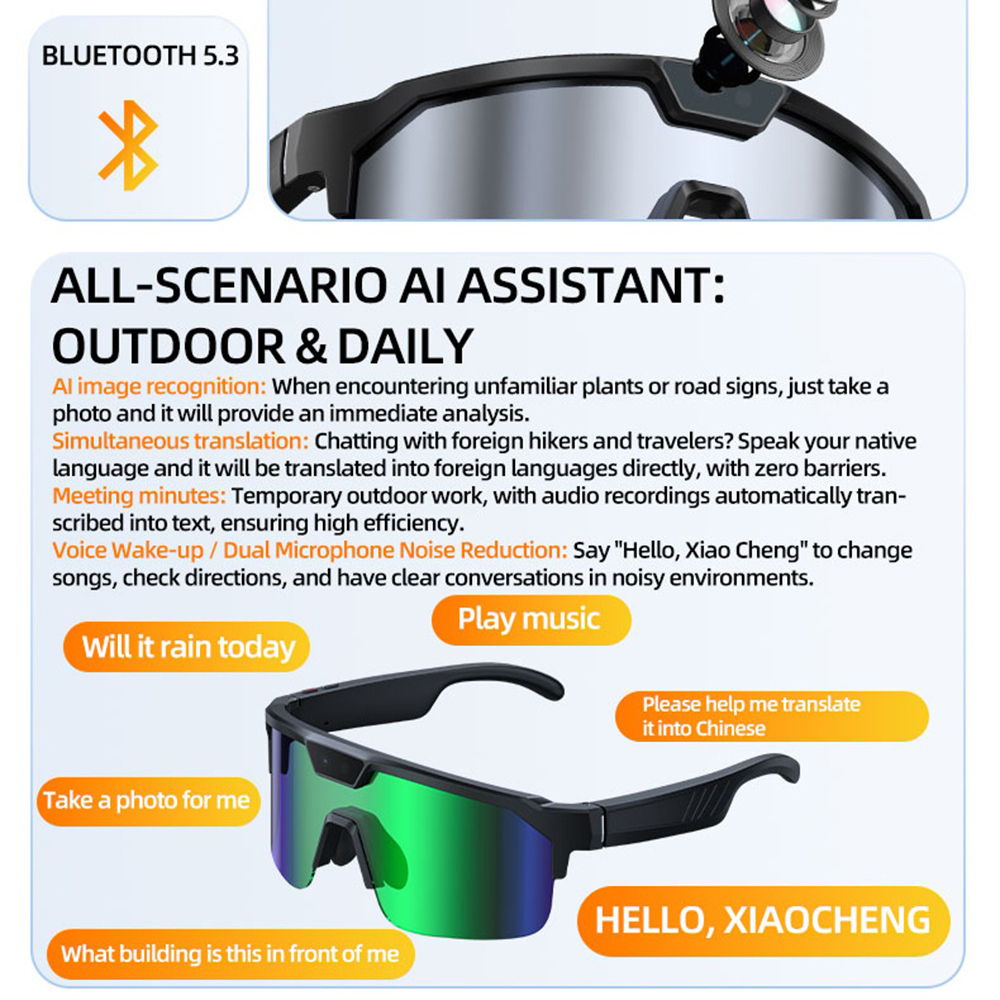AI Smart Cycling Glasses Men W - Fishing Camera のレビューと価格