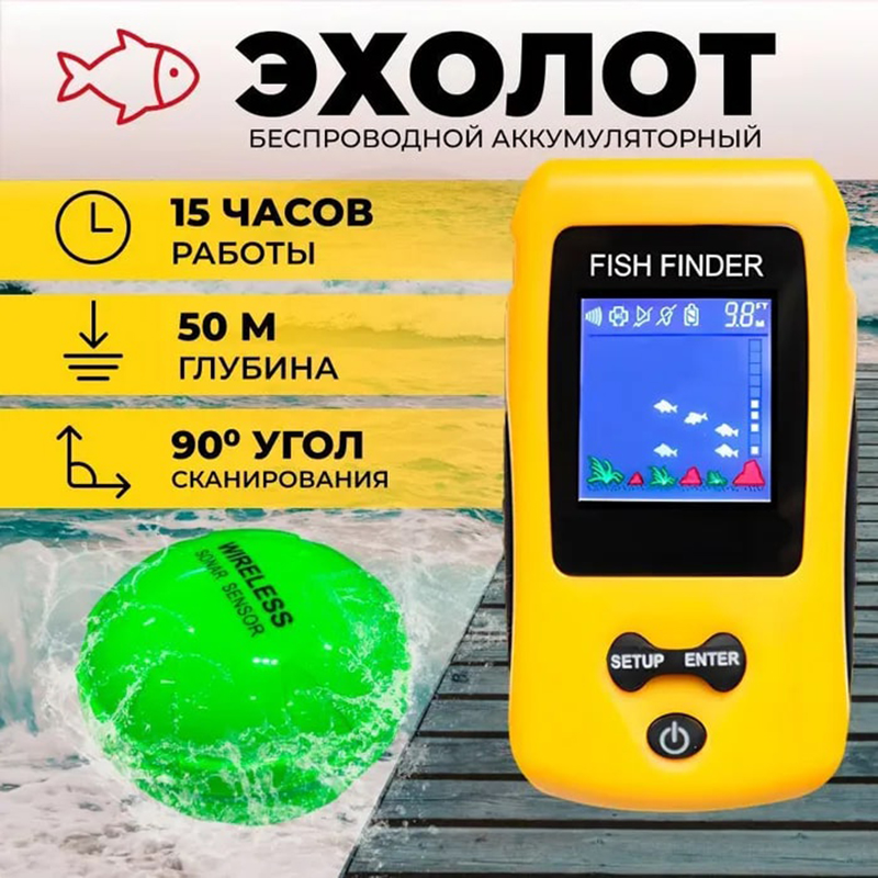 Brand New Colorful Wireless Fi - Fish Finder Transducer のレビューと価格