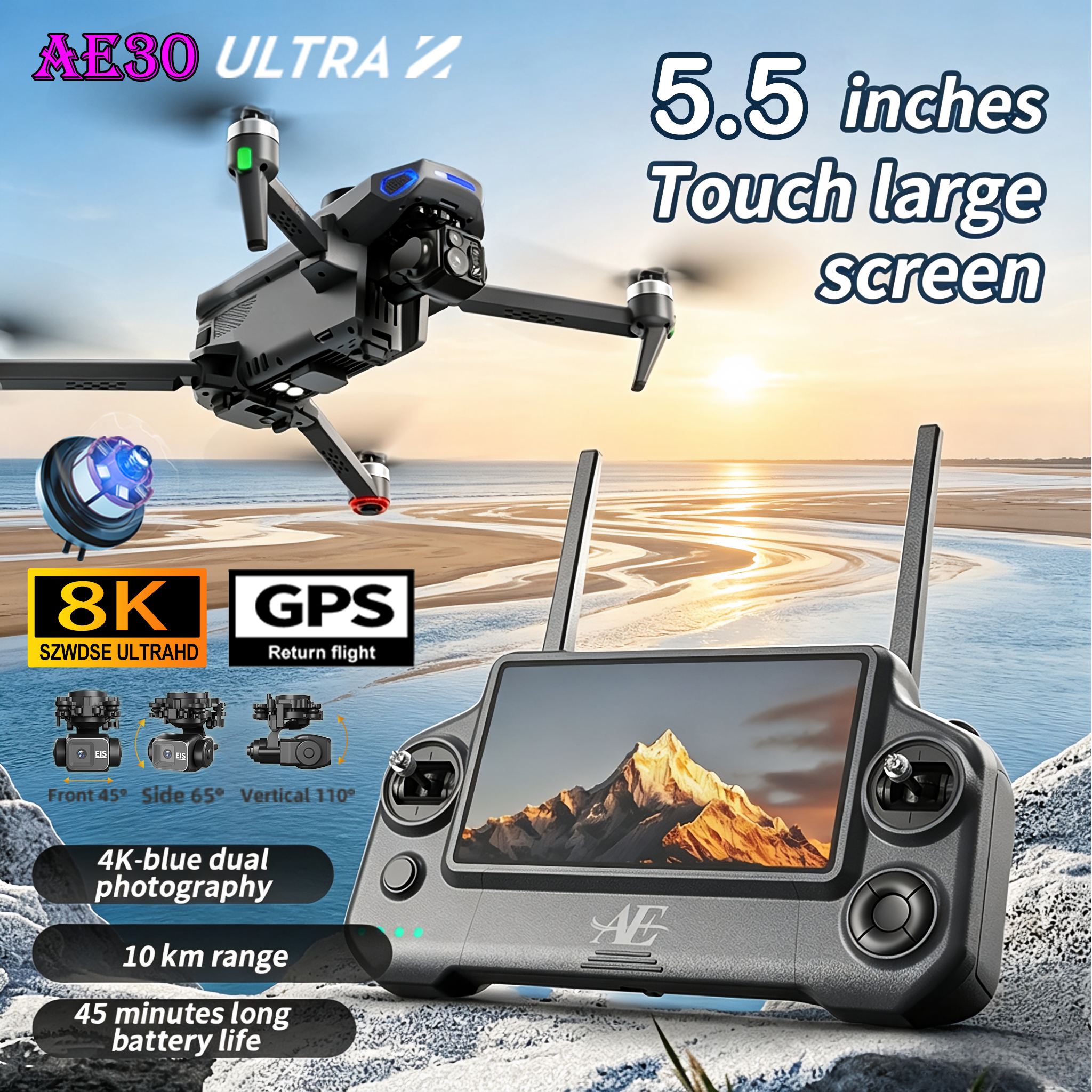 NEW AE30 Ultra GPS Drone 4K Pr - Fishing Camera のレビューと価格